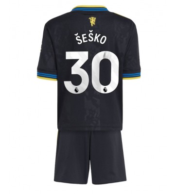 Manchester United Benjamin Sesko #30 Tredjetrøje Børn 2025-26 Kortærmet (+ Korte bukser)